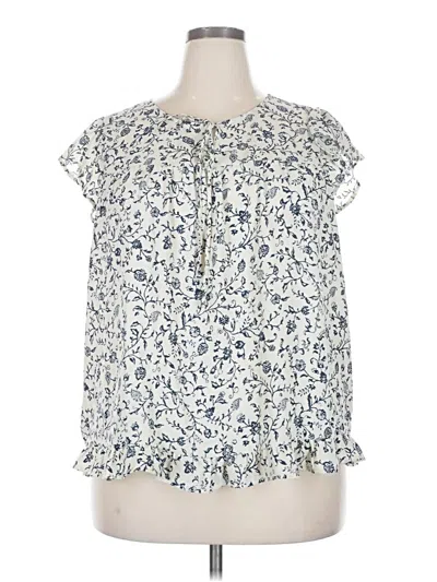 Pre-owned Sweet Rain Short Sleeve Blouse In Blue