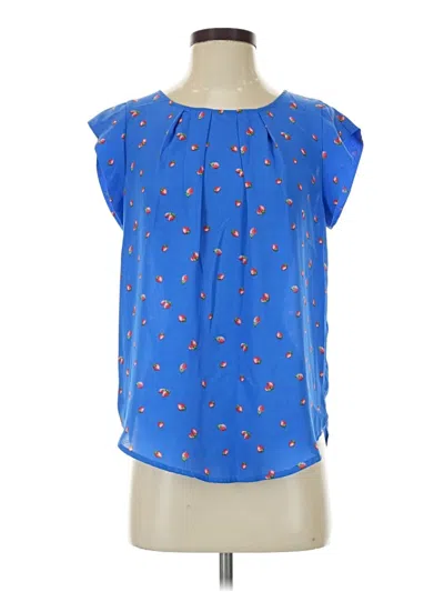 Pre-owned Sweet Rain Short Sleeve Blouse In Blue