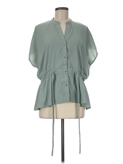 Pre-owned Sweet Rain Short Sleeve Blouse In Green