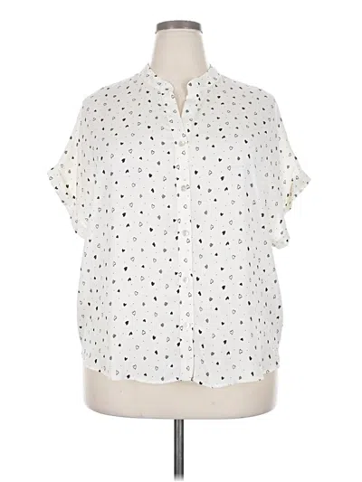 Pre-owned Sweet Rain Short Sleeve Blouse In Ivory