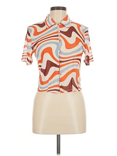 Pre-owned Sweet Rain Short Sleeve Blouse In Orange
