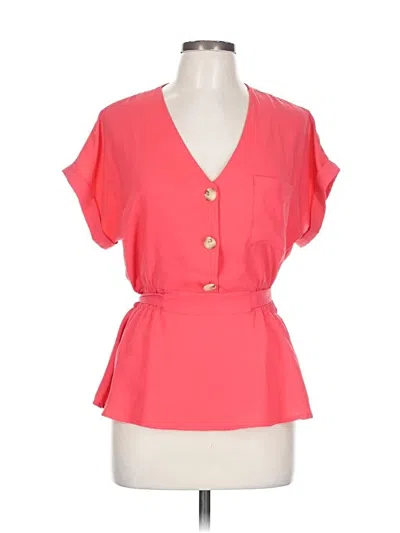 Pre-owned Sweet Rain Short Sleeve Blouse In Pink