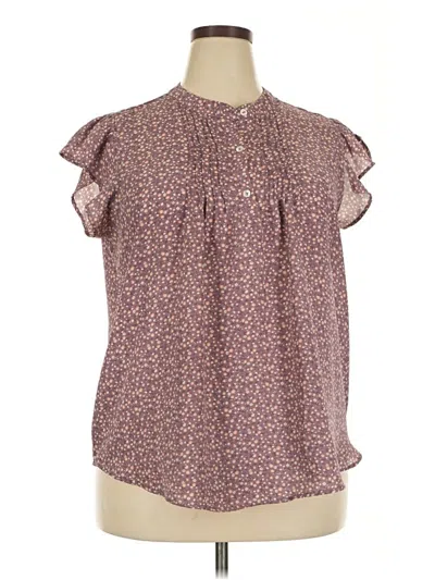 Pre-owned Sweet Rain Short Sleeve Blouse In Pink