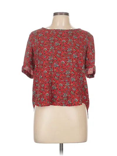 Pre-owned Sweet Rain Short Sleeve Blouse In Red