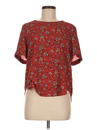 Pre-owned Sweet Rain Short Sleeve Blouse In Red