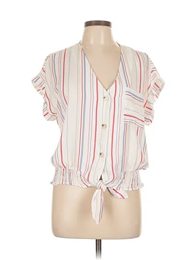 Pre-owned Sweet Rain Short Sleeve Blouse In White