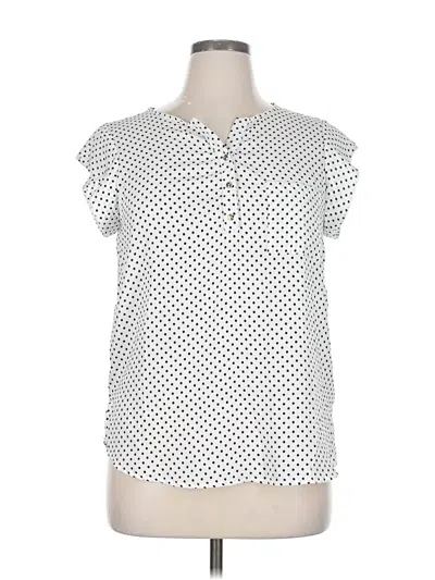 Pre-owned Sweet Rain Short Sleeve Blouse In White