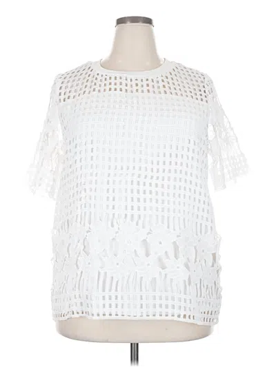 Pre-owned Sweet Rain Short Sleeve Blouse In White