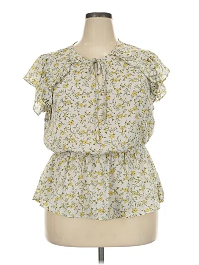 Pre-owned Sweet Rain Short Sleeve Blouse In Yellow