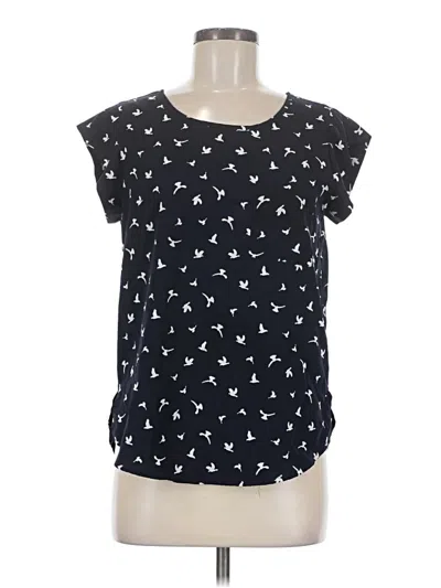 Pre-owned Sweet Rain Short Sleeve Top Black Stars Pattern Crew Neck Tops