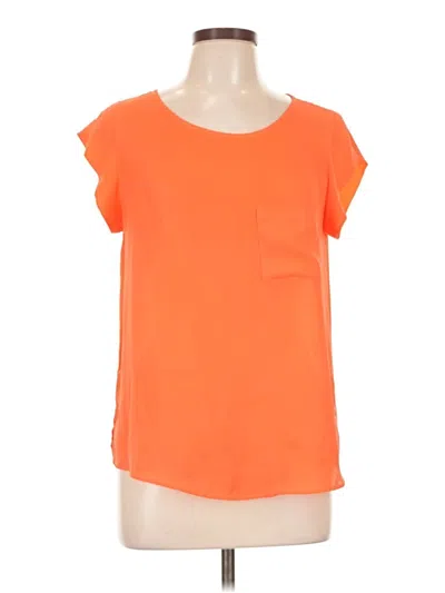 Pre-owned Sweet Rain Short Sleeve Top Orange Scoop Neck Tops