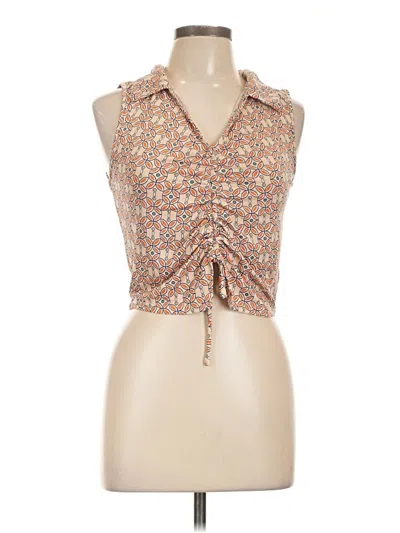 Pre-owned Sweet Rain Sleeveless Blouse In Brown