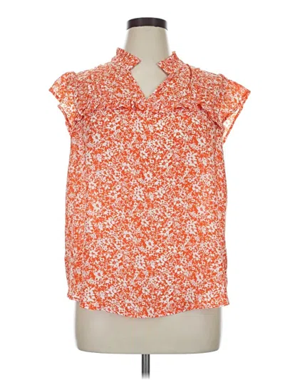 Pre-owned Sweet Rain Sleeveless Blouse In Orange