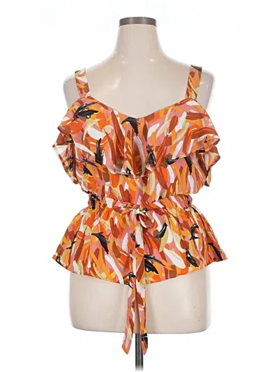 Pre-owned Sweet Rain Sleeveless Blouse In Orange