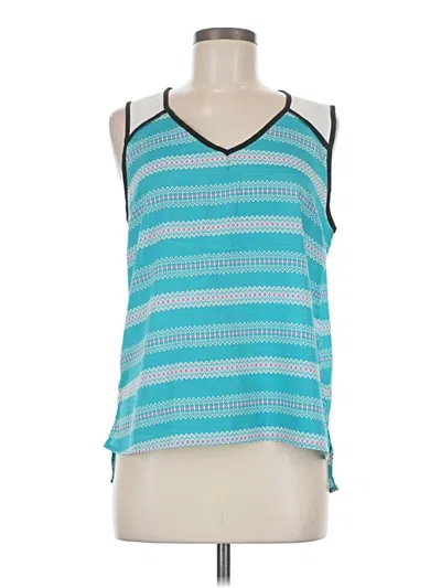 Pre-owned Sweet Rain Sleeveless Top Teal Halter Neckline Tops