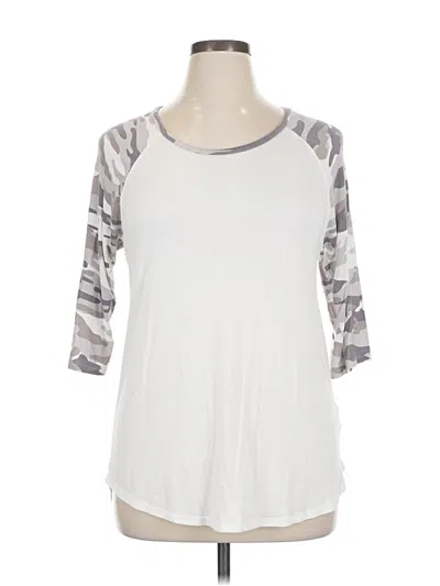 Pre-owned Sweet Romeo 3/4 Sleeve Top Silver Scoop Neck Tops