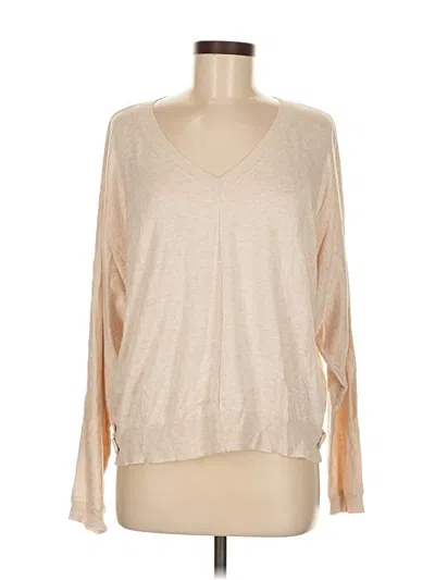 Pre-owned Sweet Romeo Long Sleeve Top Tan V Neck Tops