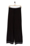 Sweet Romeo Tipped Wide Leg Pants In Black
