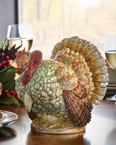 Sweet Savannah Jeweled Turkey Thanksgiving Decor In Multi
