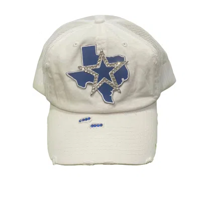 Sweet Texas Treasures Distressed Truckers Cap In White