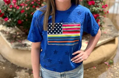 Sweet Texas Treasures Plus Brightly Patriotic Tee In Blue