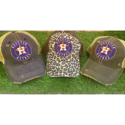 Sweet Texas Treasures Unisex Houston Astros Distressed Trucker Cap In Black