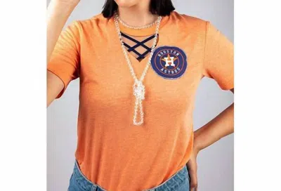 Sweet Texas Treasures Women's Astros Game Day Bella Canvas Top In Orange