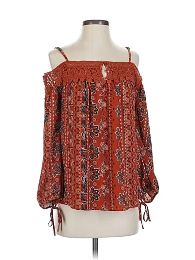 Pre-owned Sweet Wanderer 3/4 Sleeve Blouse In Red