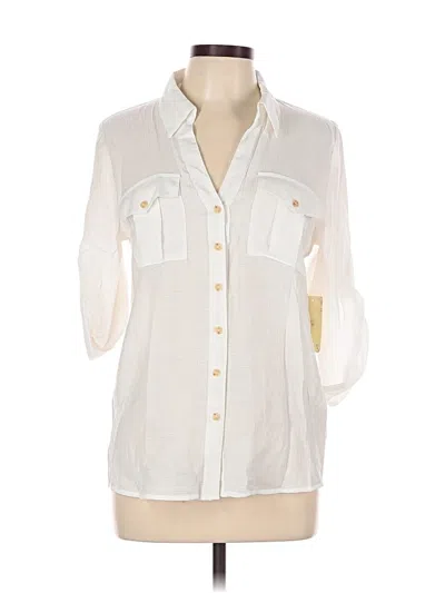 Pre-owned Sweet Wanderer 3/4 Sleeve Button Down Shirt In Ivory
