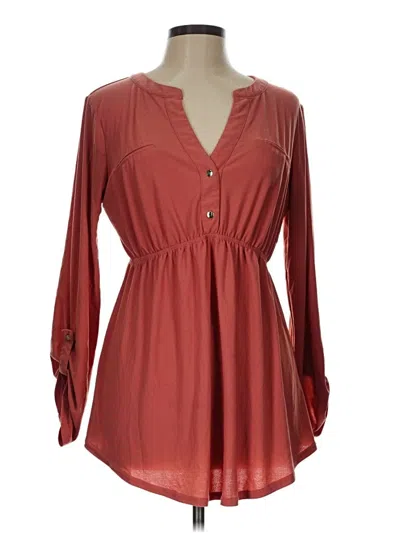 Pre-owned Sweet Wanderer Long Sleeve Blouse In Burgundy