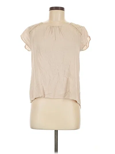 Pre-owned Sweet Wanderer Short Sleeve Blouse In Tan