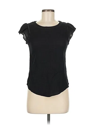 Pre-owned Sweet Wanderer Short Sleeve Top Black Scoop Neck Tops