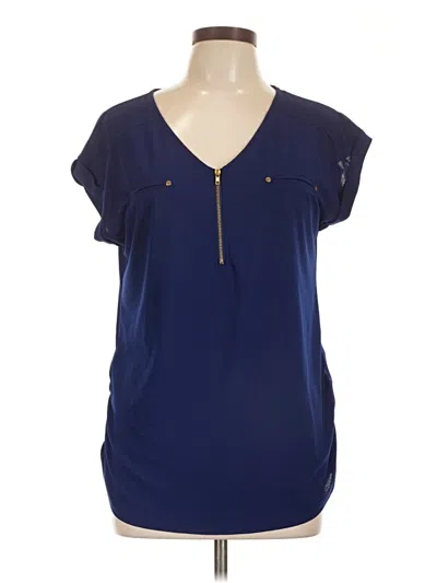 Pre-owned Sweet Wanderer Short Sleeve Top Blue V Neck Tops