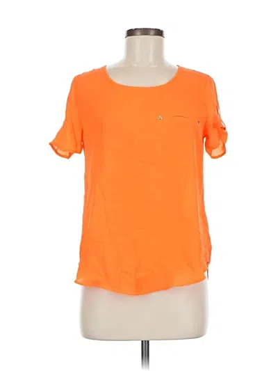 Pre-owned Sweet Wanderer Short Sleeve Top Orange Scoop Neck Tops