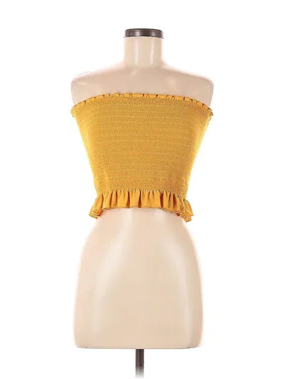 Pre-owned Sweet Wanderer Tube Top Yellow Strapless Neckline Tops
