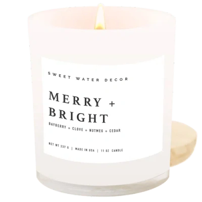 Sweet Water Decor 11oz White Jar Candle In Merry And Bright