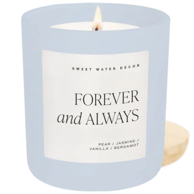 Sweet Water Decor 15 oz Wedding  And Engagement Candles In Blue