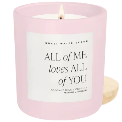 Sweet Water Decor 15 oz Wedding  And Engagement Candles In Pink