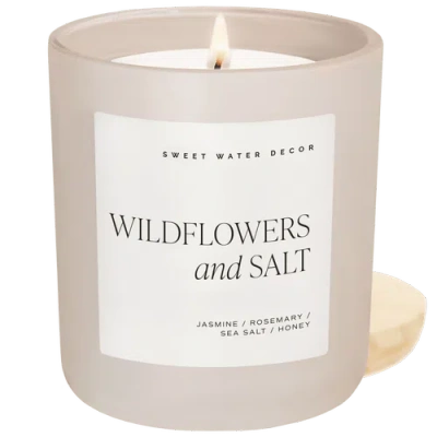 Sweet Water Decor 15oz Matte Jar Candle In Wildflowers & Salt