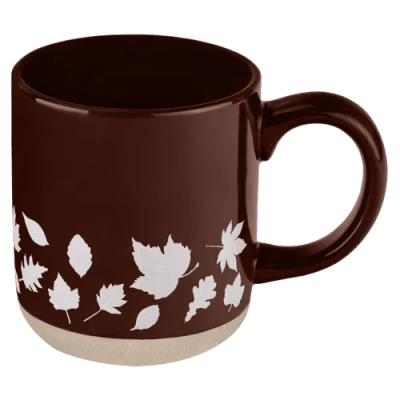 Sweet Water Decor Fall Leaves 14 oz Stoneware Coffee Mug In Brown