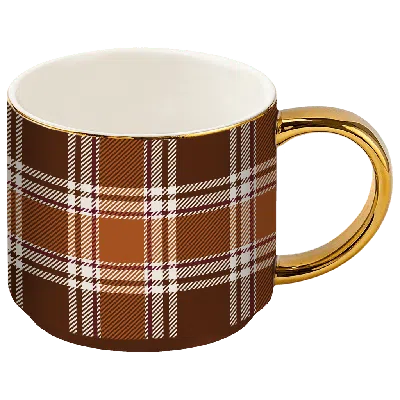 Sweet Water Decor Fall Plaid 14 oz Coffee Mug In Brown Plaid
