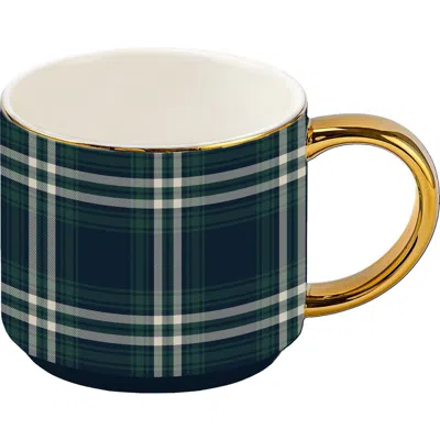 Sweet Water Decor Fall Plaid 14 oz Coffee Mug In Navy Plaid