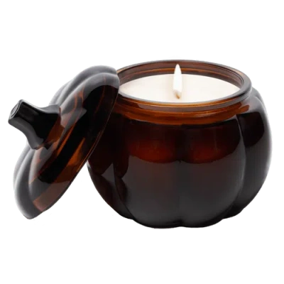 Sweet Water Decor Figural Pumpkin Soy Fall Candle In Brown