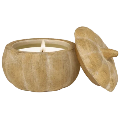 Sweet Water Decor Figural Pumpkin Soy Fall Candle In Brown