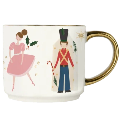 Sweet Water Decor Gold Handle Holiday Coffee Mug In Nutcracker