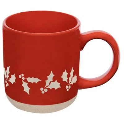 Sweet Water Decor Holiday 14 oz Stoneware Coffee Mug In Holly