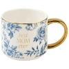 Sweet Water Decor Patterned 14 oz Gold Handle Coffee Mug In Blue
