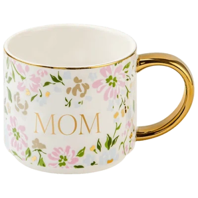 Sweet Water Decor Patterned 14 oz Gold Handle Coffee Mug In Multi