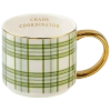 Sweet Water Decor Patterned 14 oz Gold Handle Coffee Mug In Green