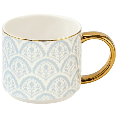 Sweet Water Decor Patterned 14 oz Gold Handle Coffee Mug In Multi